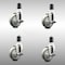 Service Caster 4 Inch 316SS Gray Poly Swivel 1-1/2 Inch Expanding Stem Caster Set Brake SCC SCC-SS316EX20S414-PPUB-TLB-112-4 - alternate 1